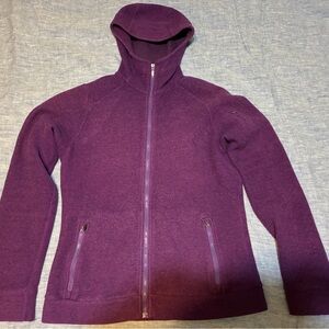 Ibex Wool hoodie Jacket plum purple size small